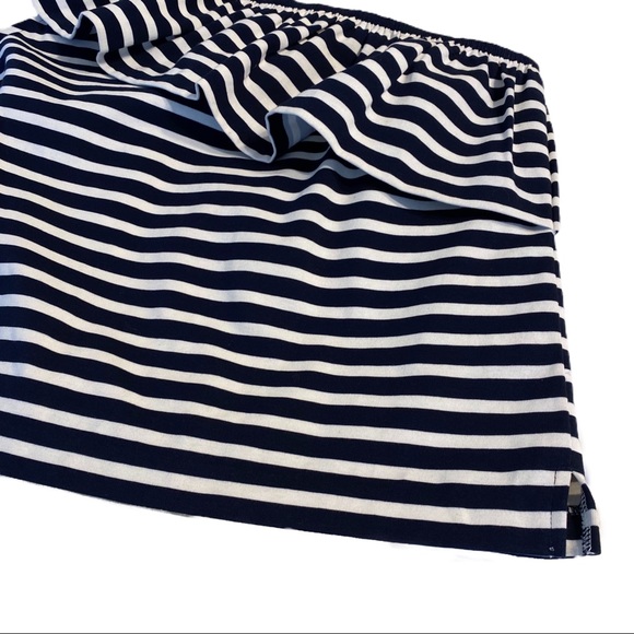 J. Crew Navy and White Striped One Shoulder Sleeveless Top - Picture 5 of 12